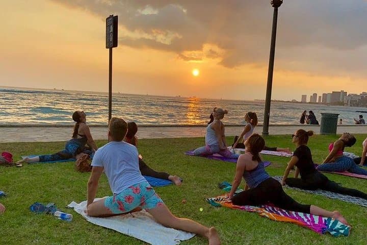 Waikiki Beach Yoga with Diamond Head Views — Morning & Sunset Sessions
