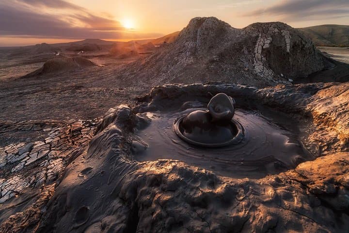 Gobustan & Absheron Private Tour — Rock Art, Mud Volcanoes, Fire Temple & Burning Mountain