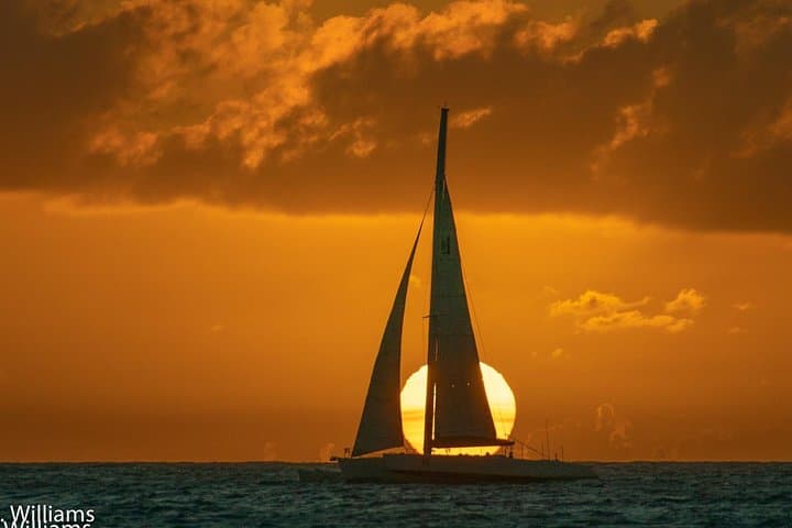 No1Sxm Sunset Sail: Trimaran Cruise from Simpson Bay to St. Maarten Coast