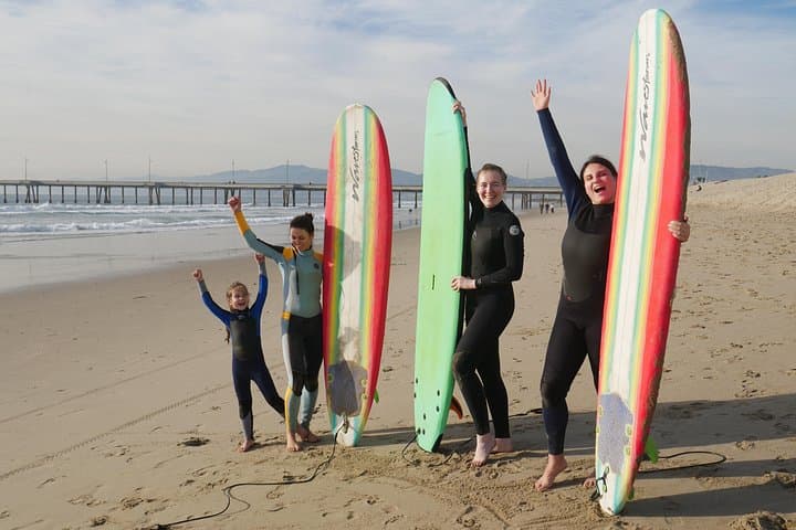 Family Surf Lesson — Learn to Stand Up in Two Hours on Santa Monica Beach photo 1