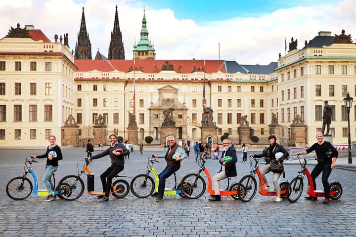 Prague E-Bike & E-Scooter Guided Tour: Riverbanks, Castle Views & Historic Quarters