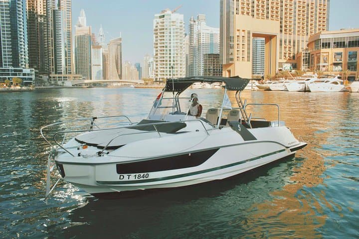 One-Hour Mini Yacht Cruise in Dubai Marina — JBR, Dubai Eye & Skyline Views