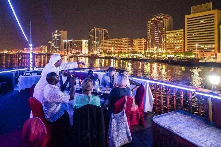 Evening Dhow Dinner Cruise on Dubai Creek — Marina Lights & Arabic Cuisine
