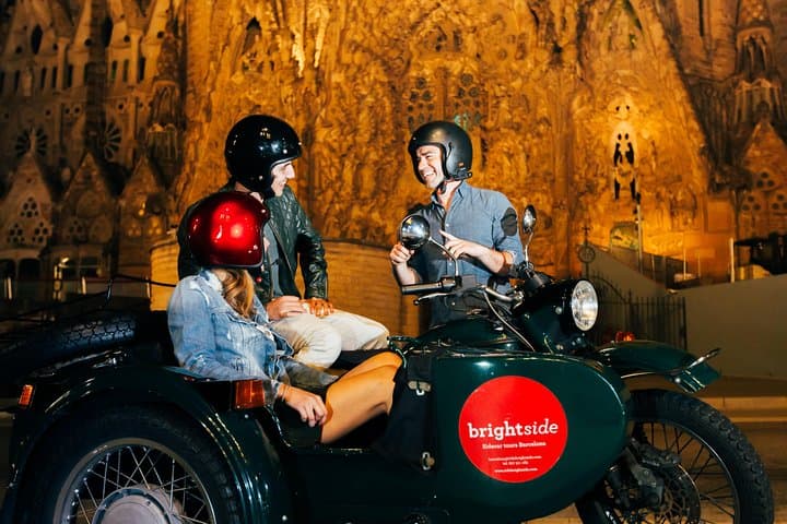 Barcelona Night Tour by Sidecar Motorcycle — Sagrada, Montjuïc & Seafront After Dark photo 1