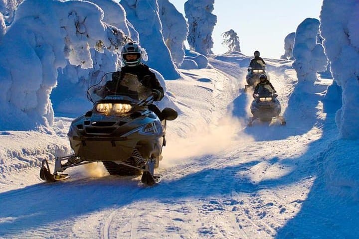 Lapland Snowmobile Safari from Levi: 20–30 km Winter Forest Ride