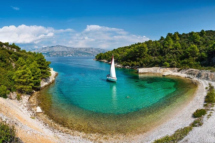 Sail to Brač: Full-Day Private Trip from Omiš — Snorkel, SUP & Pučišća