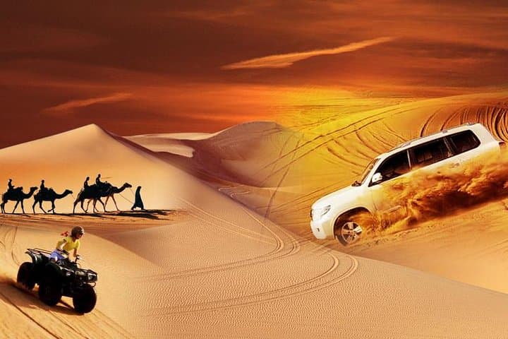 Dubai Red Dunes Desert Safari: ATV Quad, Camel Ride & BBQ Dinner Experience