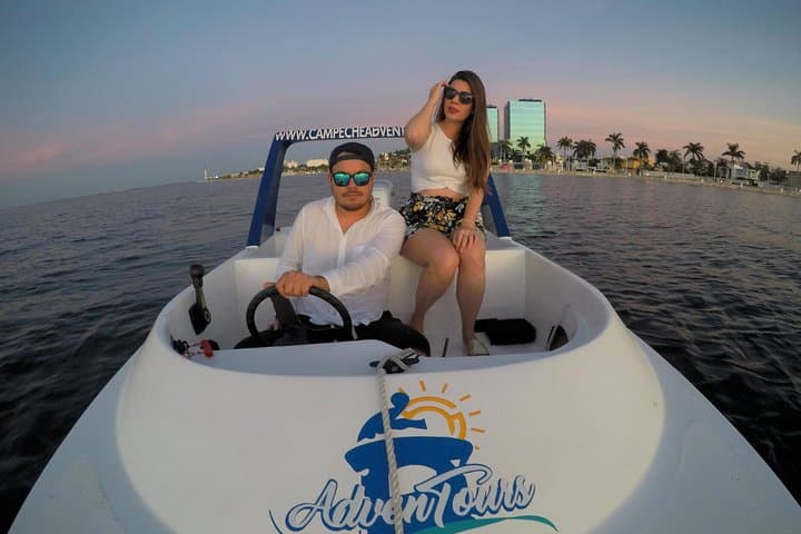 Campeche Malecon Speedboat Tour — Drive a Boat Along Colonial Seawalls & Sunken Galleon