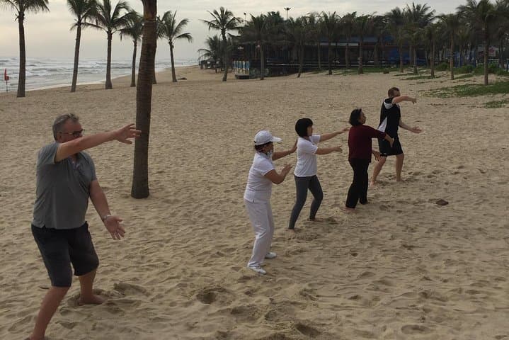 Chen Tai Chi Morning Practice on Da Nang Beach