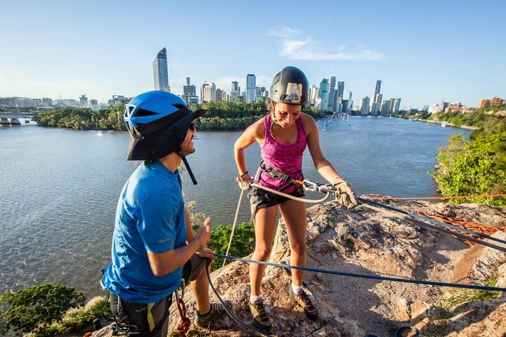 Brisbane Sunset Abseil at Kangaroo Point Cliffs — Urban Rappelling Over the Brisbane River