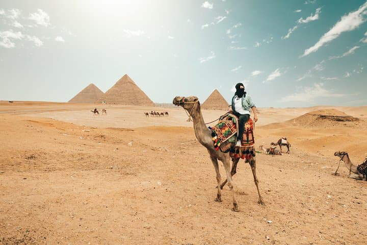 Sunset Camel Ride at Giza Pyramids — Evening Safari Near Cairo