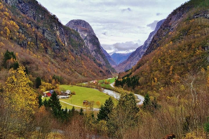 Winter Private Guided Tour — Heart of Norway: Gudvangen, Nærøyfjord & Viking Village (8–9 hrs)