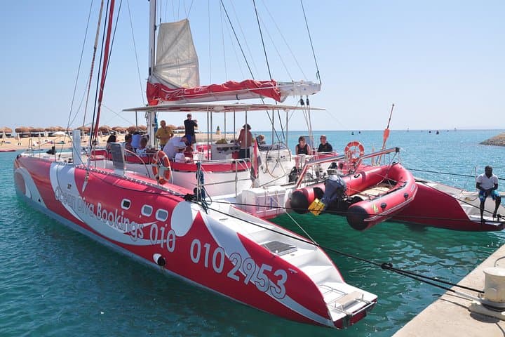 Red Sea Catamaran Sailing Tour from El Gouna – Snorkel Secret Reefs & Dolphin Watching photo 4