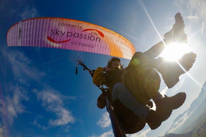 Tandem Paragliding from Sonchaux: Lake Geneva Flight over Château de Chillon photo 4