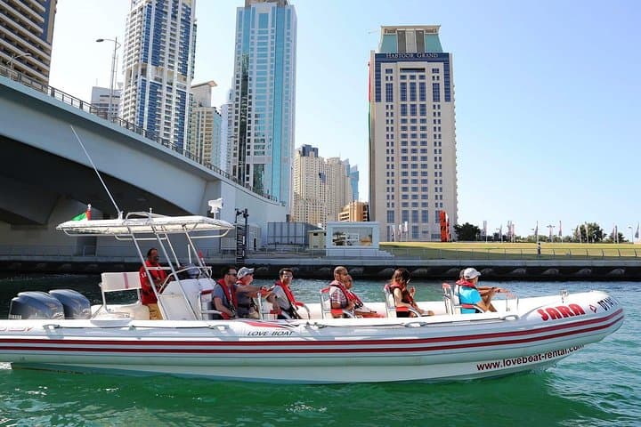 Dubai Marina RIB Cruise and Dubai Frame: Panorama, Coffee & City Sights