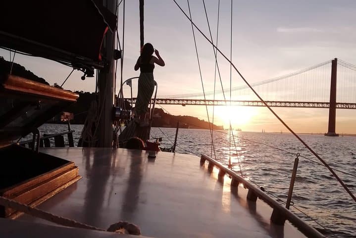 Sunset Proposal on a Vintage Sailboat in Lisbon photo 3