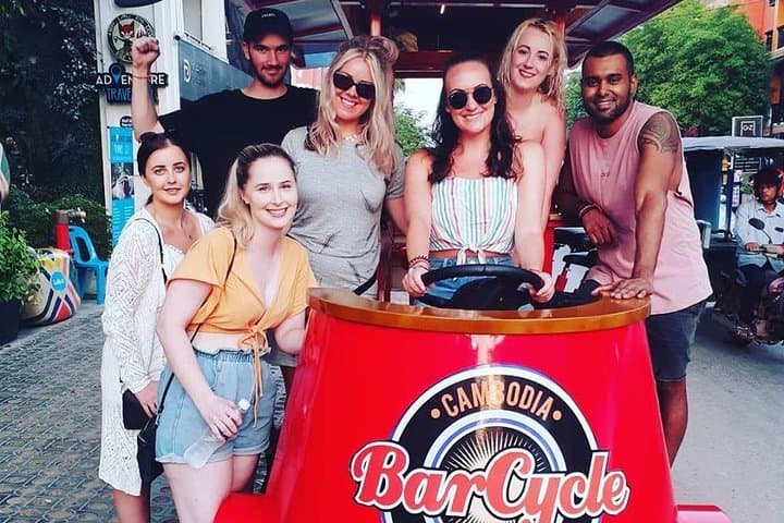 Siem Reap Sunset Bar Cycle — 2-Hour Unlimited Drinks Pub Street Tour