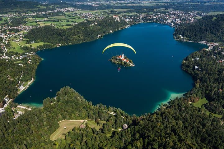 Soar Over Lake Bled: Tandem Paragliding with Castle and Island Views photo 5