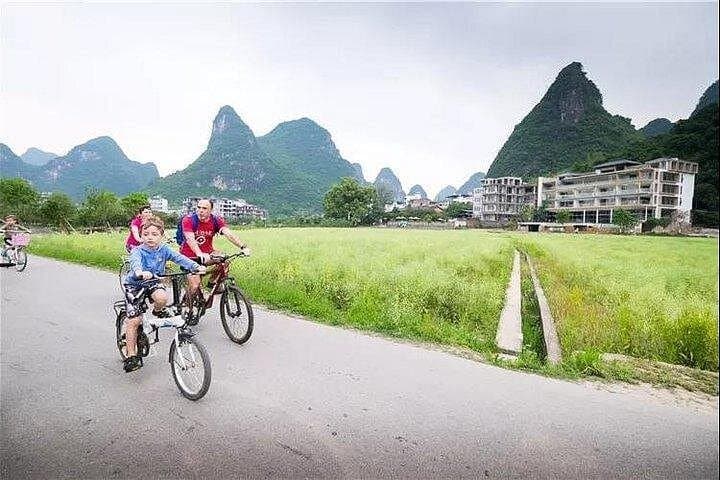 Yangshuo Li River Private Day Tour: Bamboo Rafting, Xianggong Hill Views & Countryside Cycling photo 1