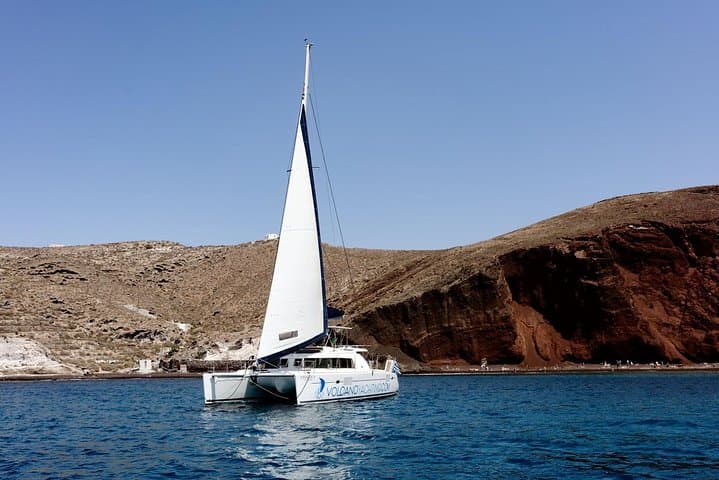 Santorini Caldera Cruise: Swim Stops, Hot Springs & BBQ on a 5‑Hour Sail