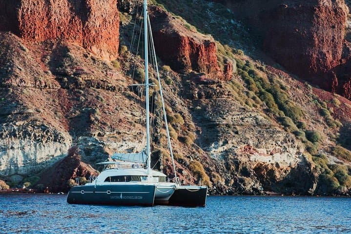 Private Santorini Catamaran Cruise: Day & Romantic Sunset with BBQ, Snorkel & Hot Springs photo 4