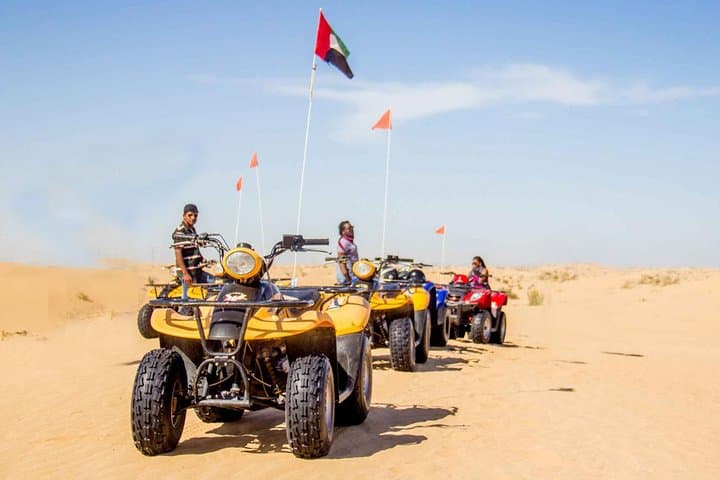 Dubai Morning Quad Bike Desert Tour — Private Dune Bashing, Sandboarding & Camel Ride photo 3