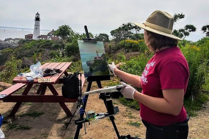 Plein Air Painting on Portland, Maine’s Rugged Coast: A 3-Hour Outdoor Workshop