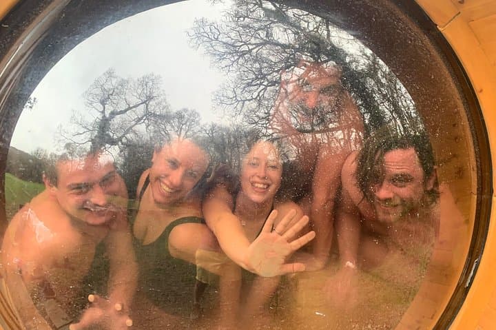Forest Wood-Fired Sauna and Cold-Water River Swim on the River Avon, Devon
