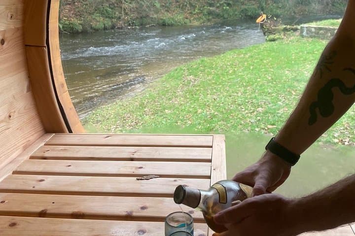 Forest Wood-Fired Sauna and Cold-Water River Swim on the River Avon, Devon photo 2