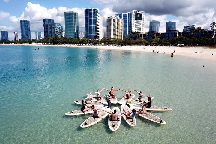 Magic Island Paddleboard Yoga in Honolulu — SUP Yoga Class on Ala Moana