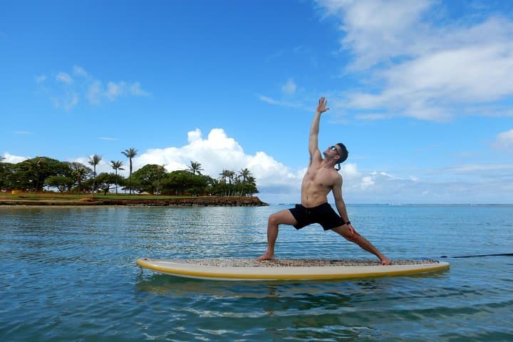 Magic Island Paddleboard Yoga in Honolulu — SUP Yoga Class on Ala Moana photo 2
