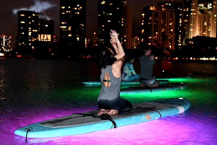 Night SUP Yoga in Honolulu: Paddle, Glow, and Flow on Magic Island photo 6