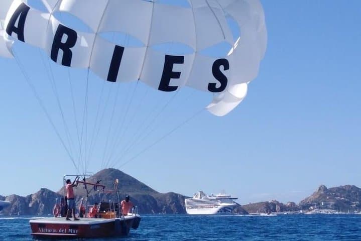 Cabo San Lucas Parasailing: Soar Above Land's End with Aries Water Sports photo 1