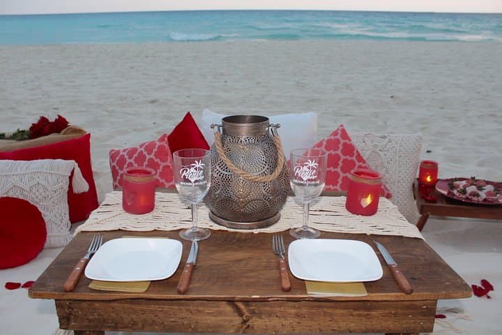 Sunset Beach Proposal in Cancun: Private Candlelit Picnic with Photographer photo 3
