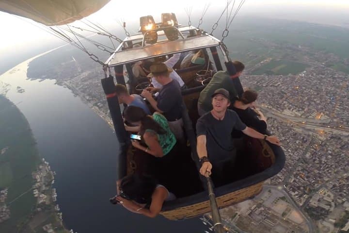 Hot Air Balloon Over Luxor: Sunrise Flight Above Ancient Monuments