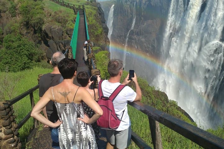 Guided Walk to Victoria Falls — Zimbabwe Side Rainforest & Knife-Edge Bridge