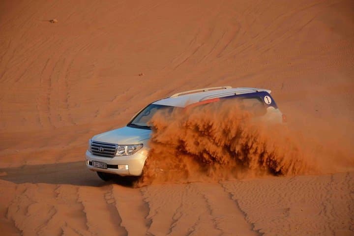 Evening Desert Safari in Dubai: 4x4 Dune Bashing, Dinner & Live Shows