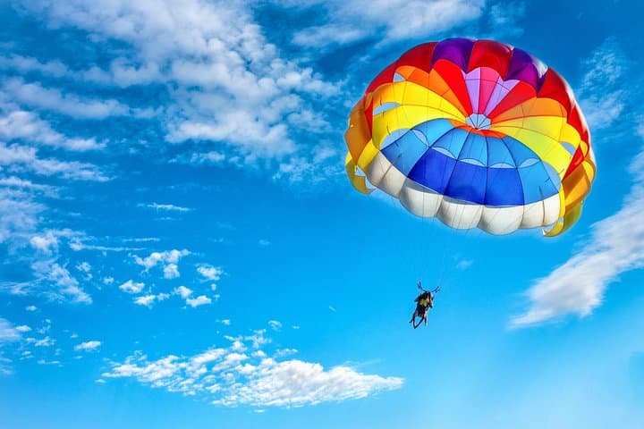 Sky-High Parasailing Over Cabbage Beach, Paradise Island