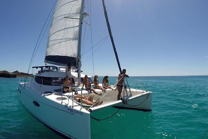 Catamaran Sailing to Isla de Lobos from Corralejo — 4-Hour Swim, Snorkel & Paella