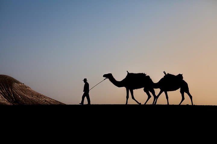 Sunset Camel Ride in Agafay Desert — Marrakech Evening Trek & Berber Tea