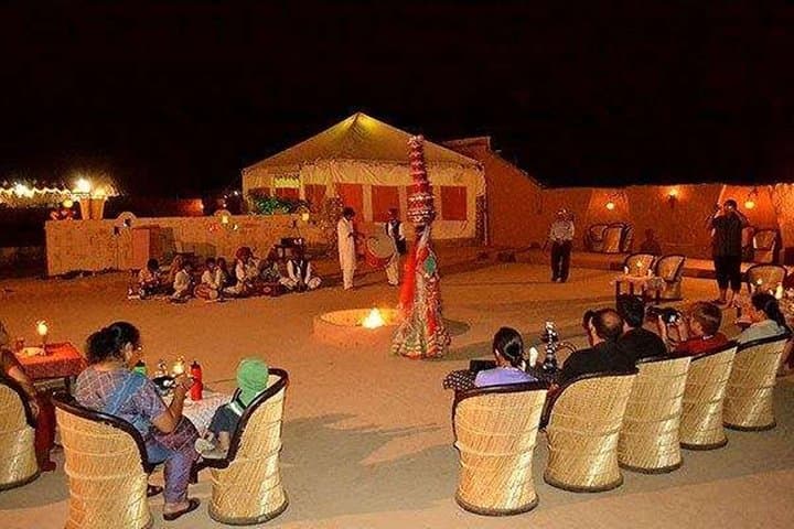 Sunset Camel Safari in Jaisalmer Sand Dunes — Dinner & Cultural Evening