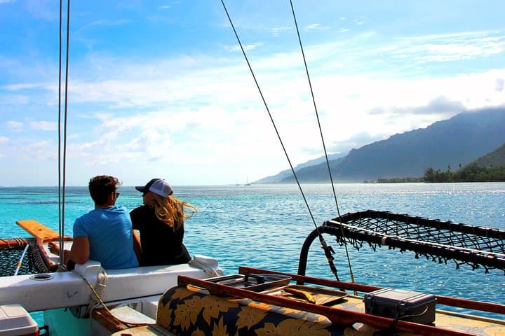 Moorea Sunset Sailing in a Traditional Pirogue: Lagoon, Snorkel & Polynesian Stories photo 3