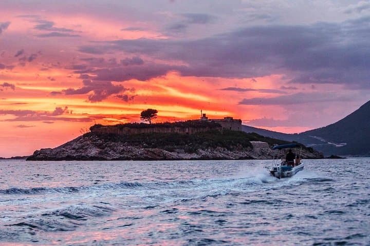 Kotor Bay Blue Cave Adventure & Beach Time — Boat Tour to Our Lady of the Rocks, Mamula and Rose Beach