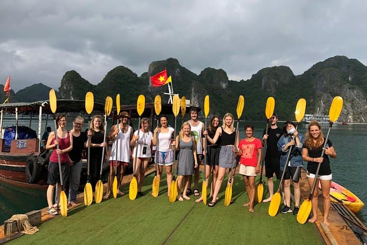Halong Bay Overnight Cruise: Kayak, Cave, Swim & Sunset on Tuan Chau