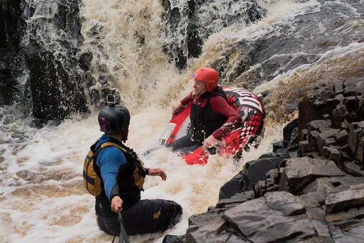 North Pennines White Water Tubing: Grade 4 River Adventure with Waterfall Jump