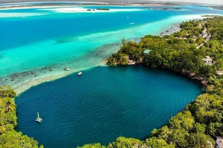 Bacalar Seven-Color Lagoon Day Tour — Boat, Cenotes & Stromatolites