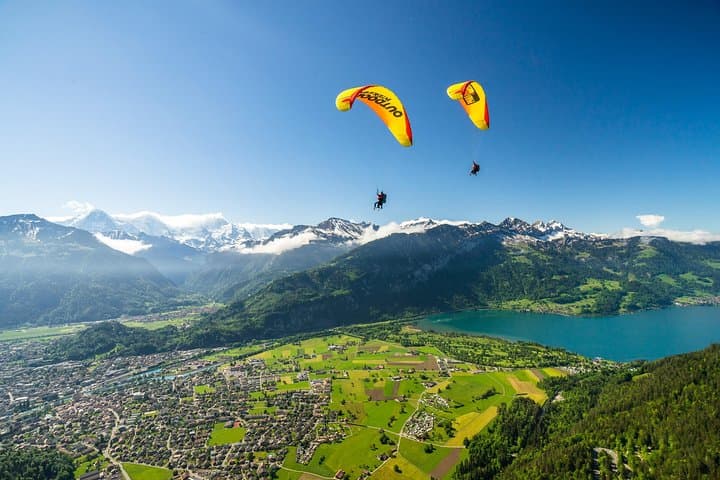 Tandem Paragliding from Interlaken — Soar Over Jungfrau, Lake Thun & Beatenberg