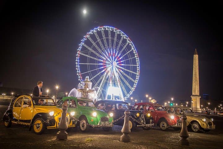 Night 2CV Tour in Paris: Classic Citroën Drive Through Illuminated Landmarks photo 2