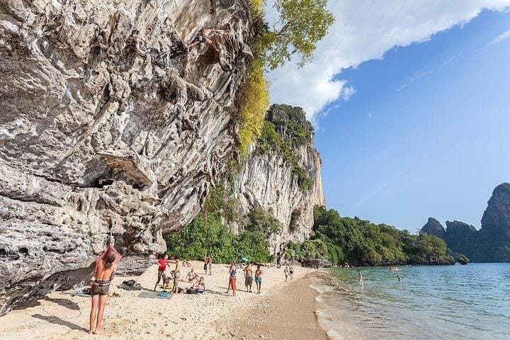Railay Beach Rock Climbing Adventure — Beginner Top-Rope, Caving & Rappelling in Krabi