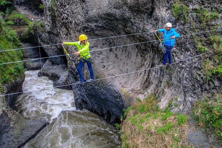 Leaning Ladder Circuit Baños: 120m Rappel, Tibetan Bridge & 350m Zipline photo 2